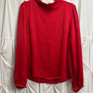 Cloth & Stone Satin Drape Neck Blouse - Stunning Iced Cranberry!